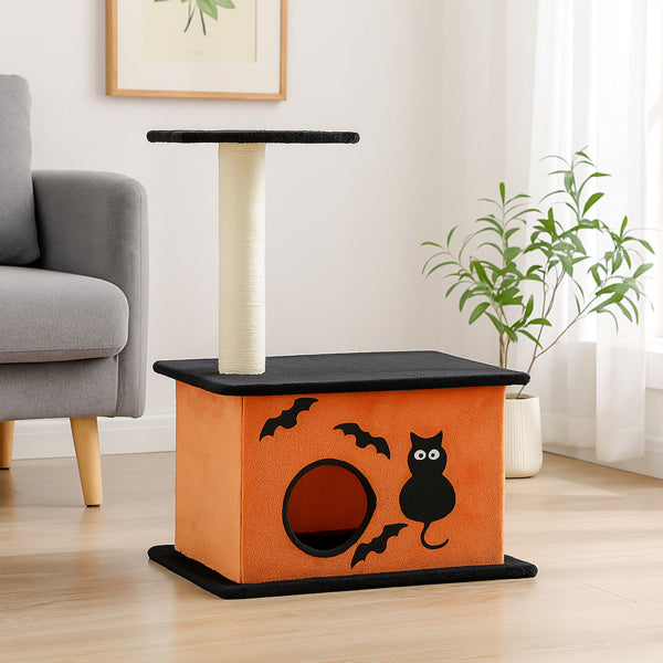 Halloween Cat Tree, Cat Tower Cat Tree For Indoor Cats With Spacious Cat Condo, Large Platform, Sisal Scratching Post, Orange & Black - Image 12