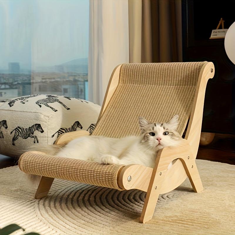 2-in-1 Cat Hammock And Scratching Post Durable Linen Rope Pet Rest Chair For All Seasons - Image 3