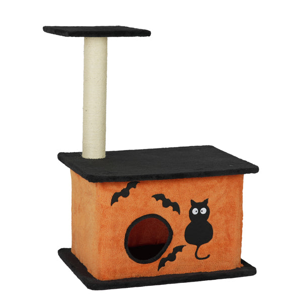 Halloween Cat Tree, Cat Tower Cat Tree For Indoor Cats With Spacious Cat Condo, Large Platform, Sisal Scratching Post, Orange & Black - Image 3